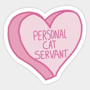 Personal Cat Servant Pink Love Heart Sticker